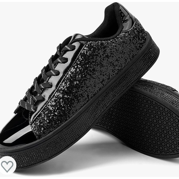 Uubaris Shoes - Women’s Black Rhinestone Bridal Sneakers